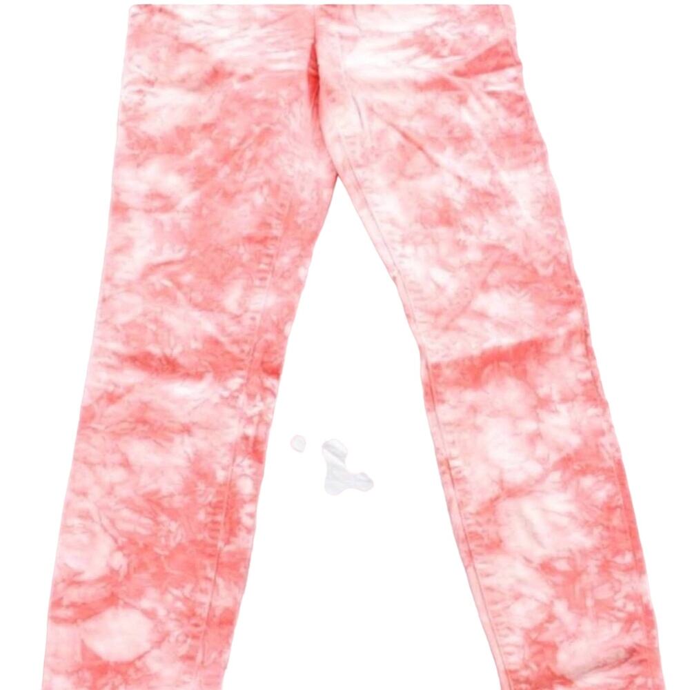 NEW J BRAND White Twisted Coral Tie Dye Watercolor Print Mid Skinny Jeans 29 - Picture 4 of 7